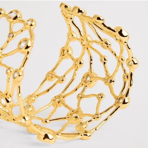 Alexis Bittar Asterales Gold Celestial Wide Cuff Bracelet - Picture 9 of 12